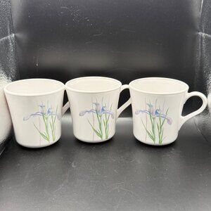 Corning Shadow Iris Design 3 8 oz  Mugs  Made In The USA Durable Ceramic